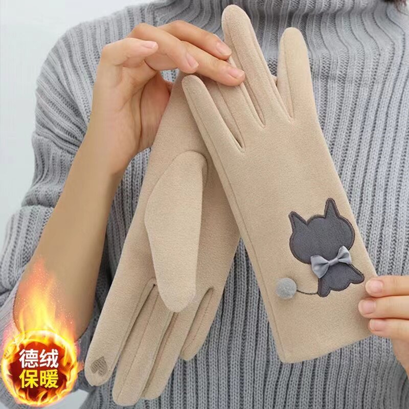 女士户外保暖学生骑行手套秋冬