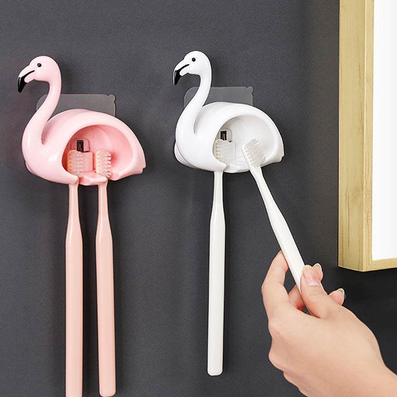 卡通牙刷置物架吸盘式可爱多功能牙具架免打孔卫生间吸壁式牙刷架