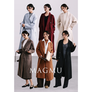 【蜜蜂欢乐社】羊毛双面呢大衣女中长款山羊绒外套25年秋冬新款