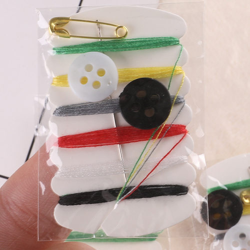 一次性便携式缝纫套装针线包宾馆用品手工DIY6线1针2纽扣针线包