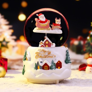 圣诞音乐水晶球摆件闺蜜生日礼品网红抖音同款 圣诞礼赞伴手礼批发