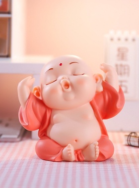 小弥勒搪胶摆件国风和尚系列潮玩手办家居饰品礼物批发工艺品直销