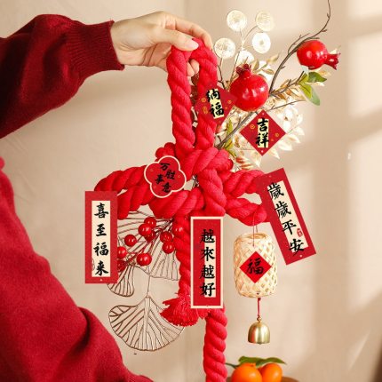2026新年中国结diy材料包马年入户门挂饰万字结手工春节场景装饰