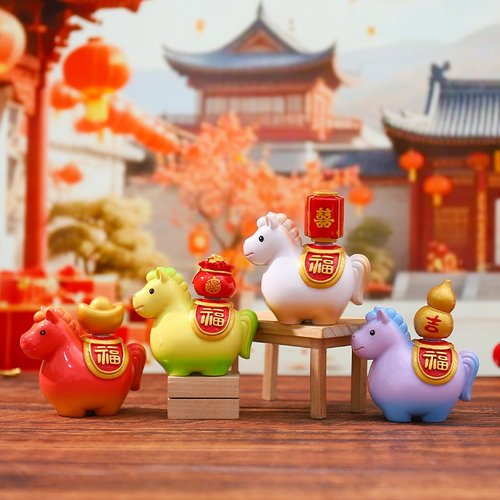 新年礼物生肖马摆件转马纳福盲盒创意马年吉祥物装饰品送朋友新款