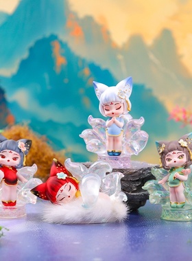 厂家直销九尾狐动漫手办情绪小福仙盲盒摆件礼品周边家居装饰批发