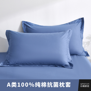 A类新疆棉纯棉全棉枕头套48X74cm一对装 抗菌防螨内胆整枕套 信封款