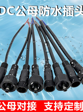 DC防水公母对接2芯户外led监控电线接头55*21mm汽车接线端子