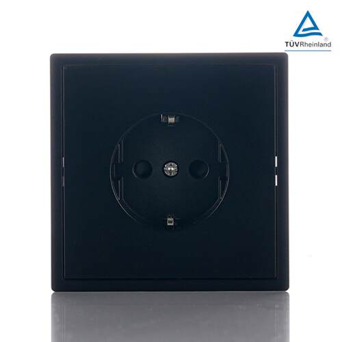 黑色欧标墙插开关单双控250V80型