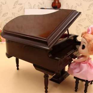 三角钢琴模型音乐盒儿童小礼品圣诞节礼物创意送男女生夜钢琴车摆