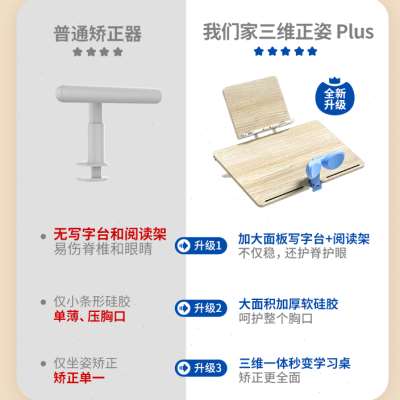 木质双层阅读架多功能儿童桌面写字板倾斜书架小学生可调节书立架