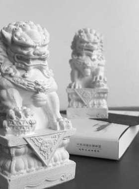 水泥小号石狮子摆件家用看门口前一对仿古庭院家居装饰品摆设