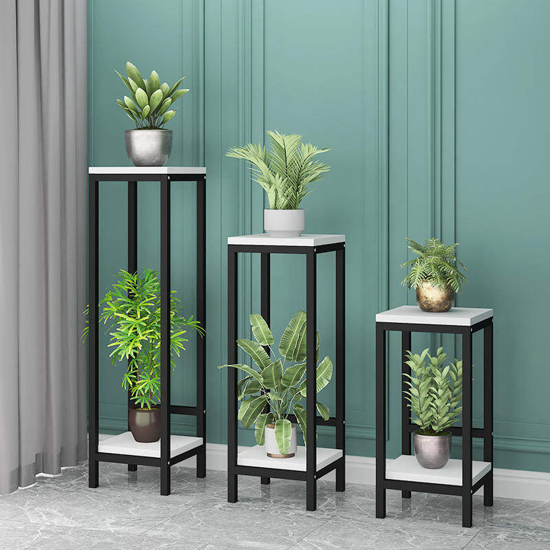 北欧室内铁艺花架子轻奢客厅绿萝盆景装饰架阳台摆件置物架花盆架