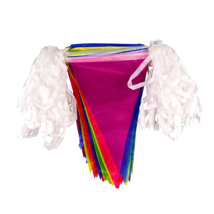 五彩旗三角旗串旗定做户外工地警戒开业节庆典结婚加粗尼龙绳彩旗红旗彩旗装饰户外五彩小旗定制批发彩条吊旗