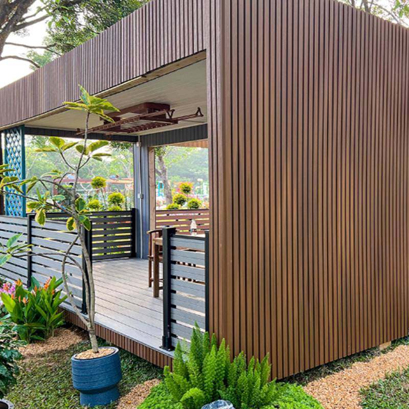 户外塑木围栏长城板凹凸型共挤防腐防水庭院围栏格栅墙板装饰吊顶