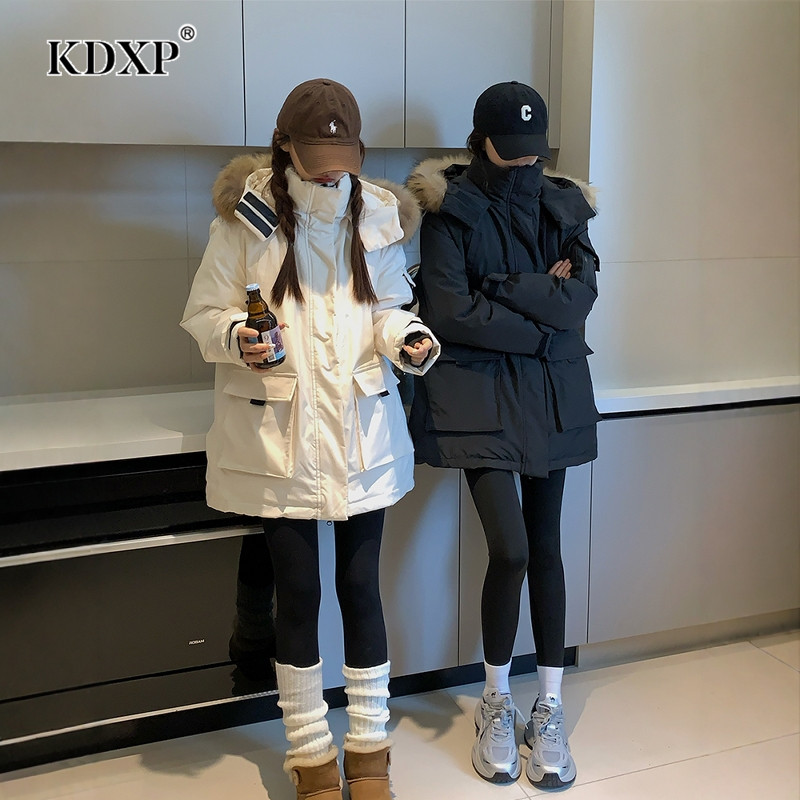 工装风毛领派克服女2025秋冬新款