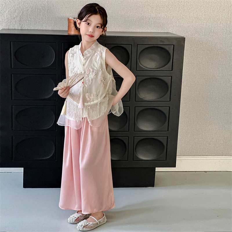 新中式国风套装女童2025甜美时髦高级感洋气潮流炸街改良潮服国学