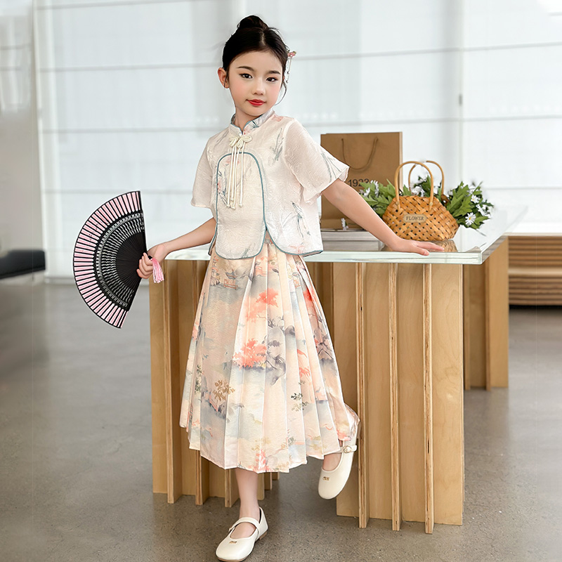 套装女童夏潮流超好看国潮小众精致衣服炸街女孩潮服高端ins风