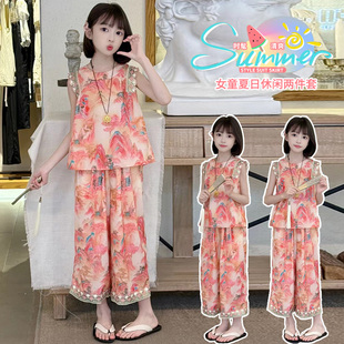 女童潮童淑女洋气夏装 服饰时尚 旗袍套装 森系经典 甜美 潮服夏季 潮装
