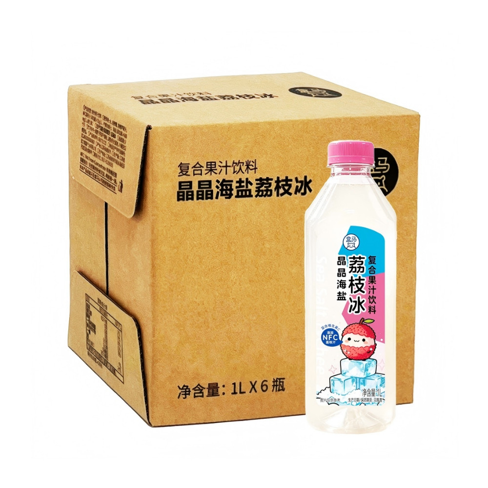 盒马 晶晶海盐荔枝冰 1L*6瓶