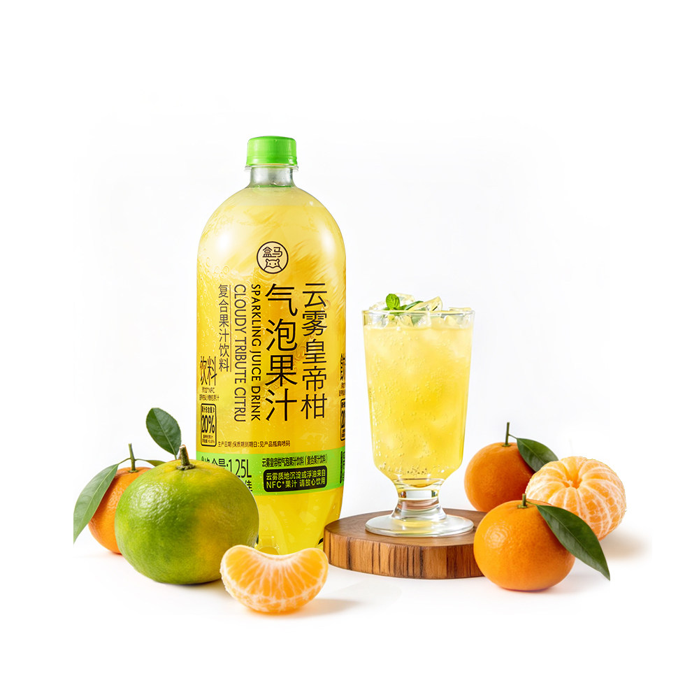 盒马 云雾皇帝柑气泡果汁 1.25L图片