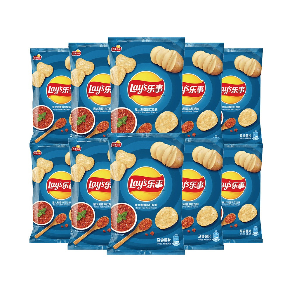 【盒马优选】lays/乐事 薯片 意大利香浓红烩味 40g*10