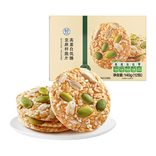 盒马 高蛋白低糖亚麻籽脆片 140g