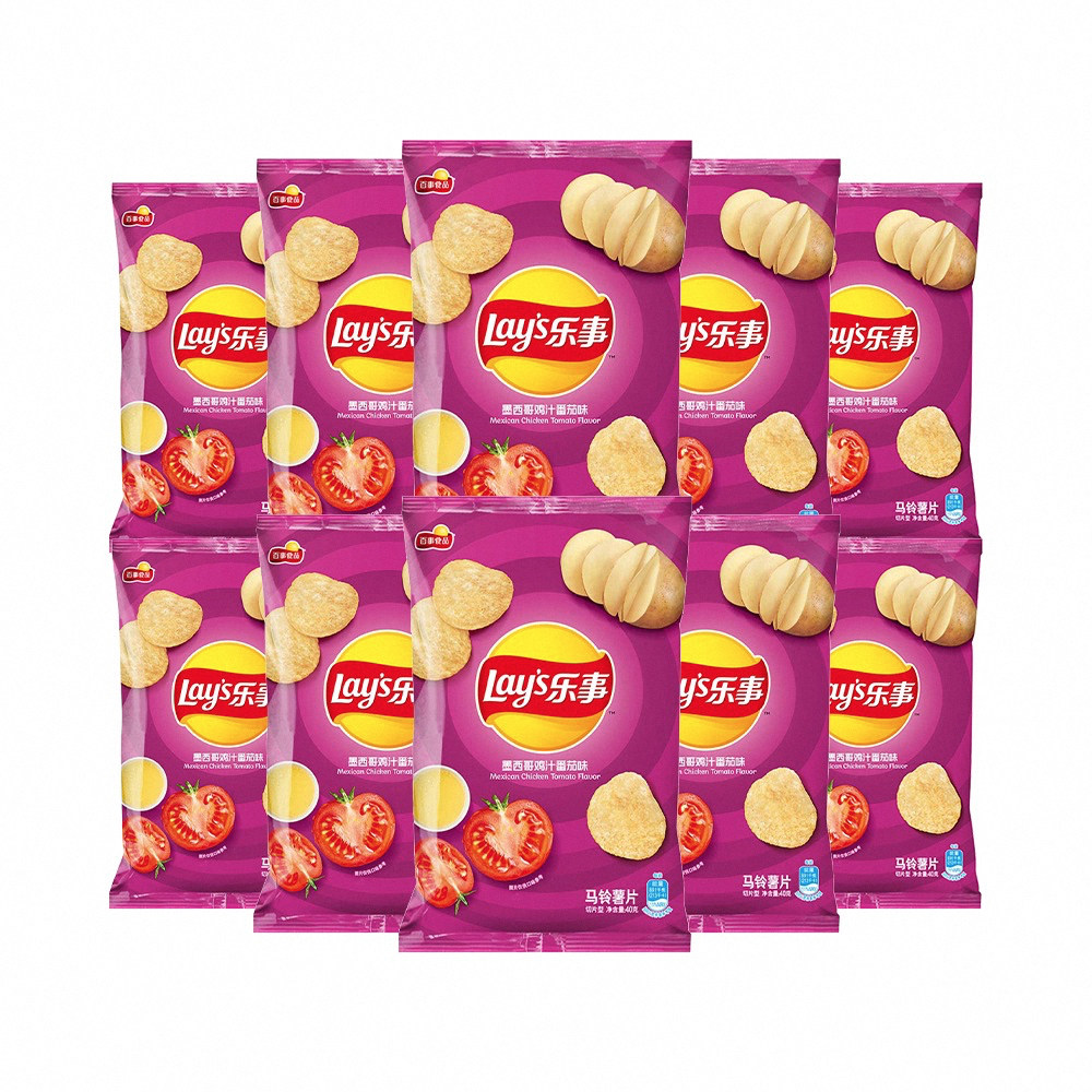 【盒马优选】lays/乐事 薯片 墨西哥鸡汁番茄味 40g*10