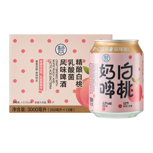 盒马 白桃奶啤乳酸菌风味啤酒 250ml*12罐