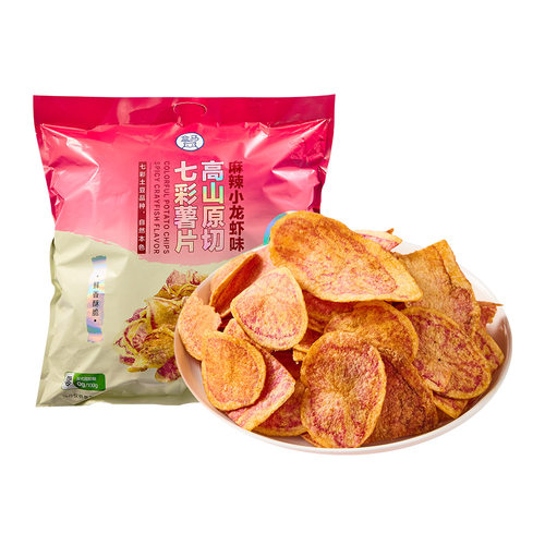 盒马 七彩原切薯片 麻辣小龙虾味 400g(40g*10)