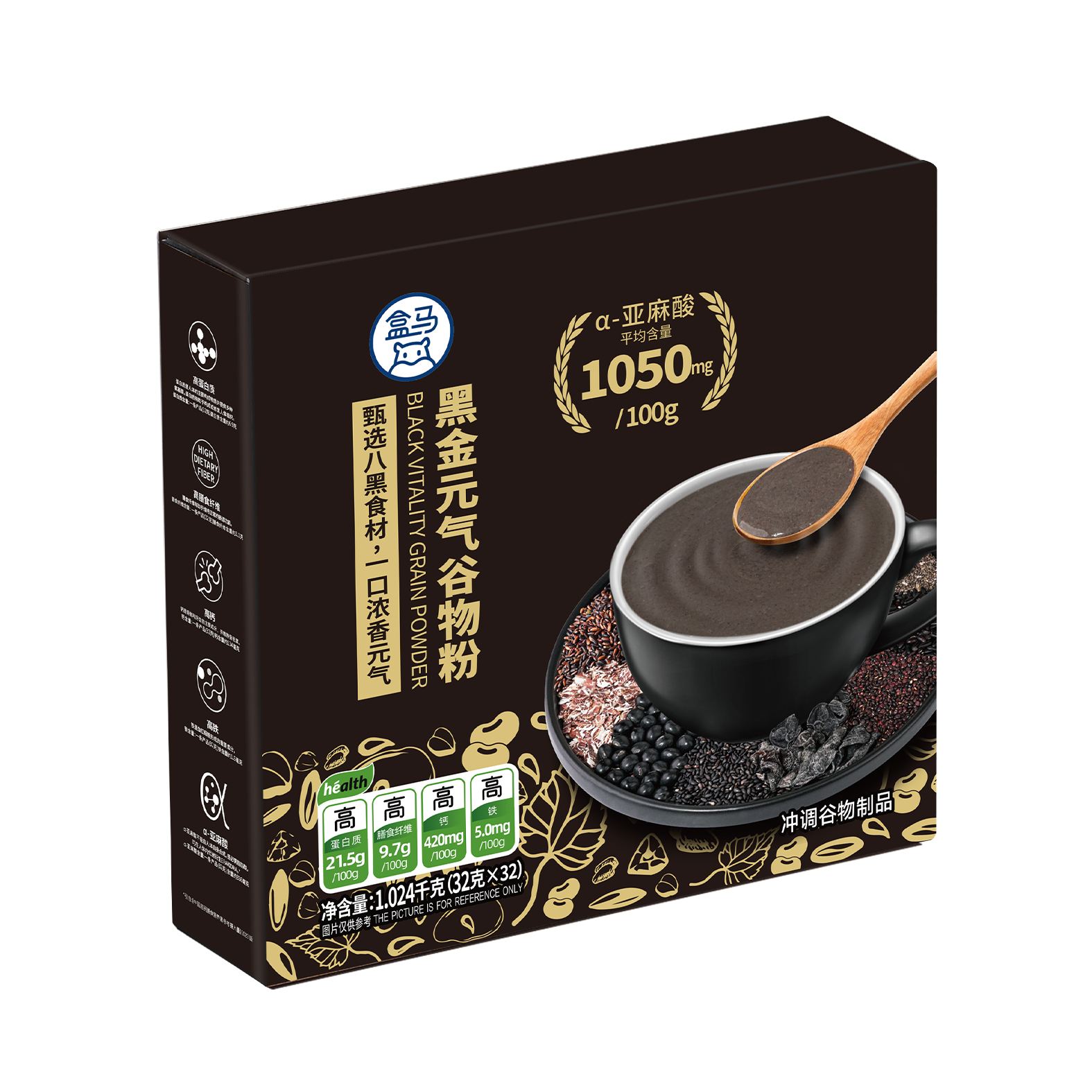 盒马 黑金元气谷物粉 1.024kg