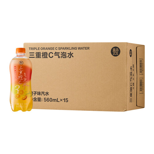 盒马 三重橙C气泡水 560ml*15瓶