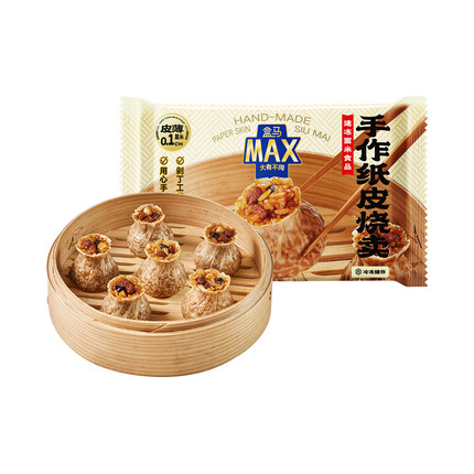 【任选3件8折】盒马 手作纸皮烧卖 900g(15只)面食烧麦