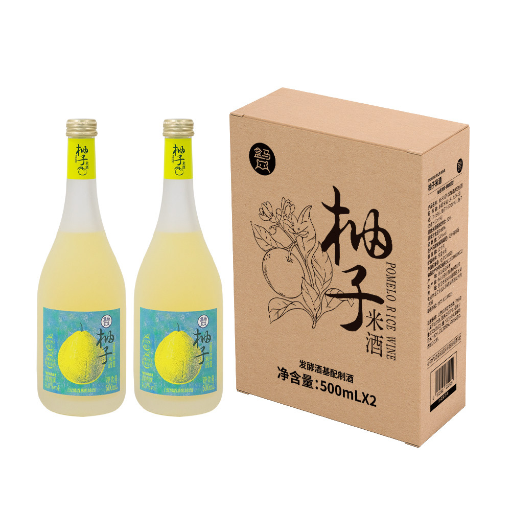 盒马 柚子米酒 500ml*2瓶,酒类,米酒,淘宝优惠券,粉丝福利购,淘宝优惠卷