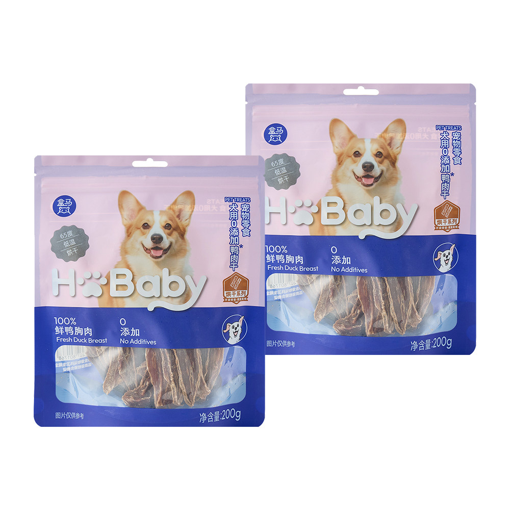 盒马 宠物零食犬用鸭肉干 200g*2袋