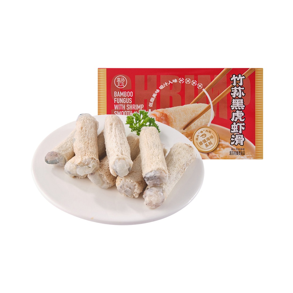 盒马 竹荪黑虎虾滑 120g图片