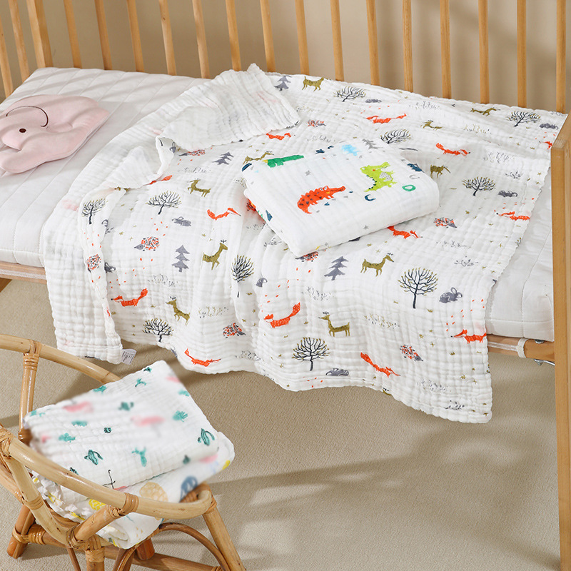 纱布浴巾a类纯棉六层泡泡纱吸水透气大尺寸宝宝儿童毛巾