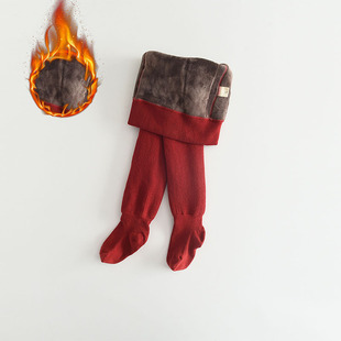 女童连裤袜秋冬儿童打底裤加绒加厚宝宝连裤袜婴儿外穿