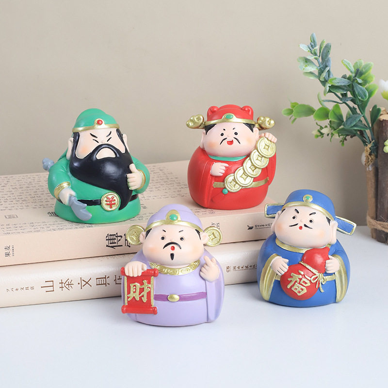 五路财神摆件高级感树脂