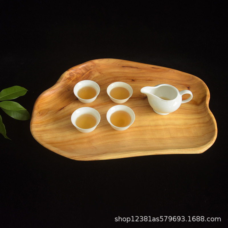 木质水果盘客厅茶几糖果干果零食面包点心餐具盘茶杯托盘新中式