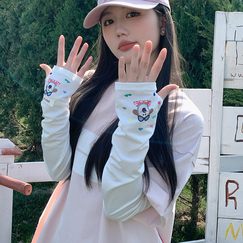 春夏季开车冰袖女防晒手