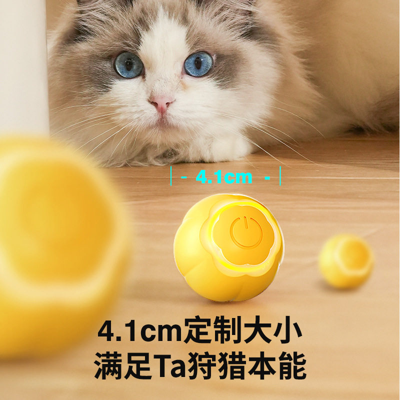 电动猫咪玩具 宠物自嗨解闷的猫玩具 耐啃咬逗猫球自动滚滚球用品