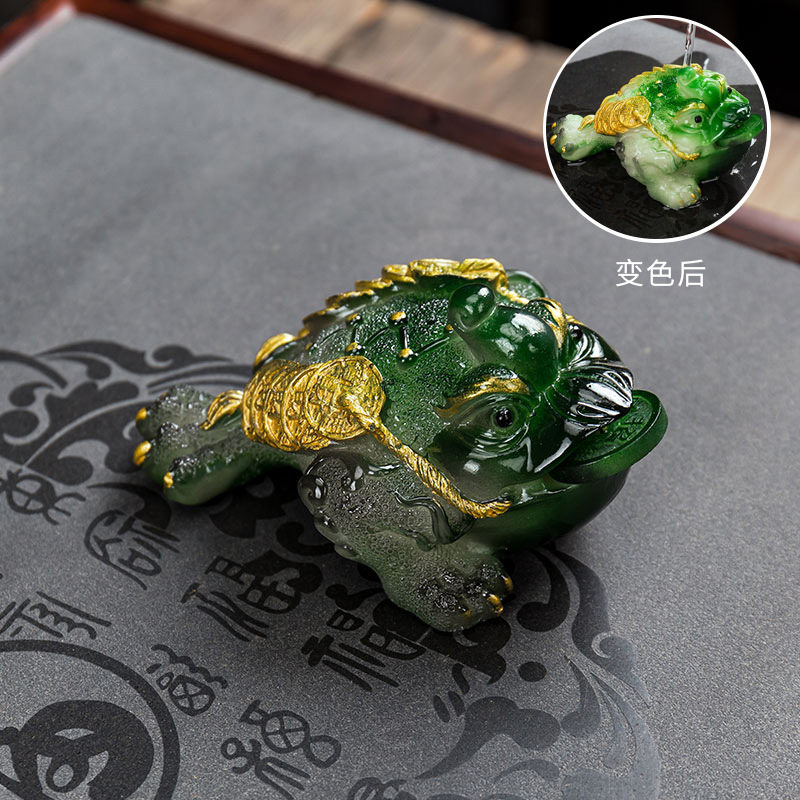 金蟾变色茶宠摆件精品可