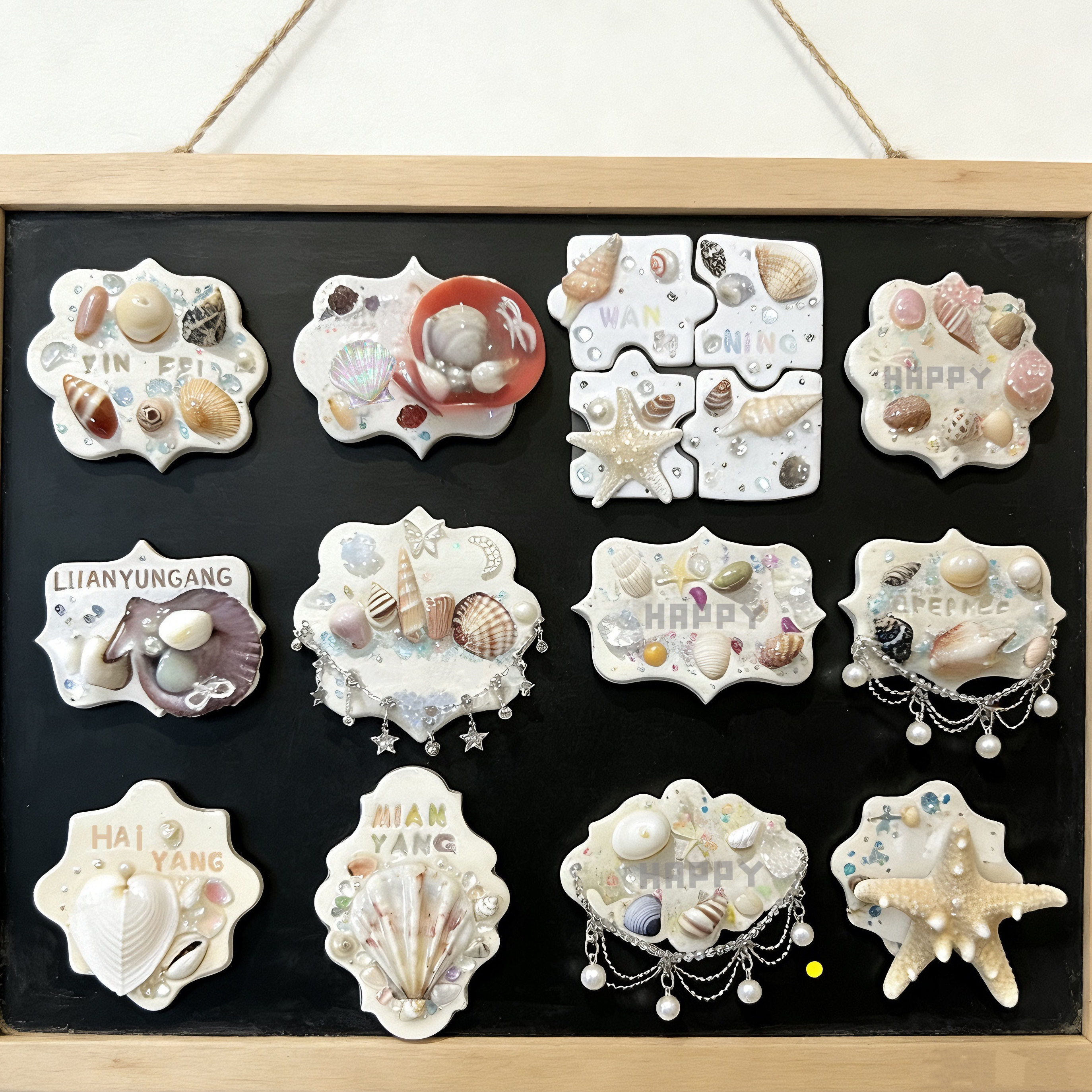 石塑黏土贝壳冰箱贴diy粘土手工海螺磁吸材料套装粘土diy材料礼物