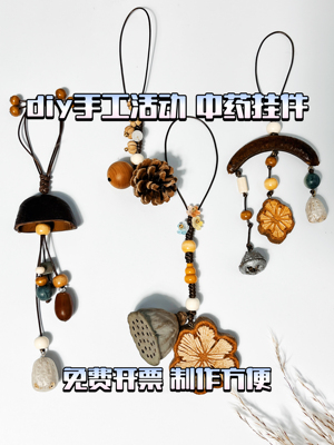 中药挂件果壳风铃diy材料包手工制作音束手摇铃挂件沙龙中医包挂