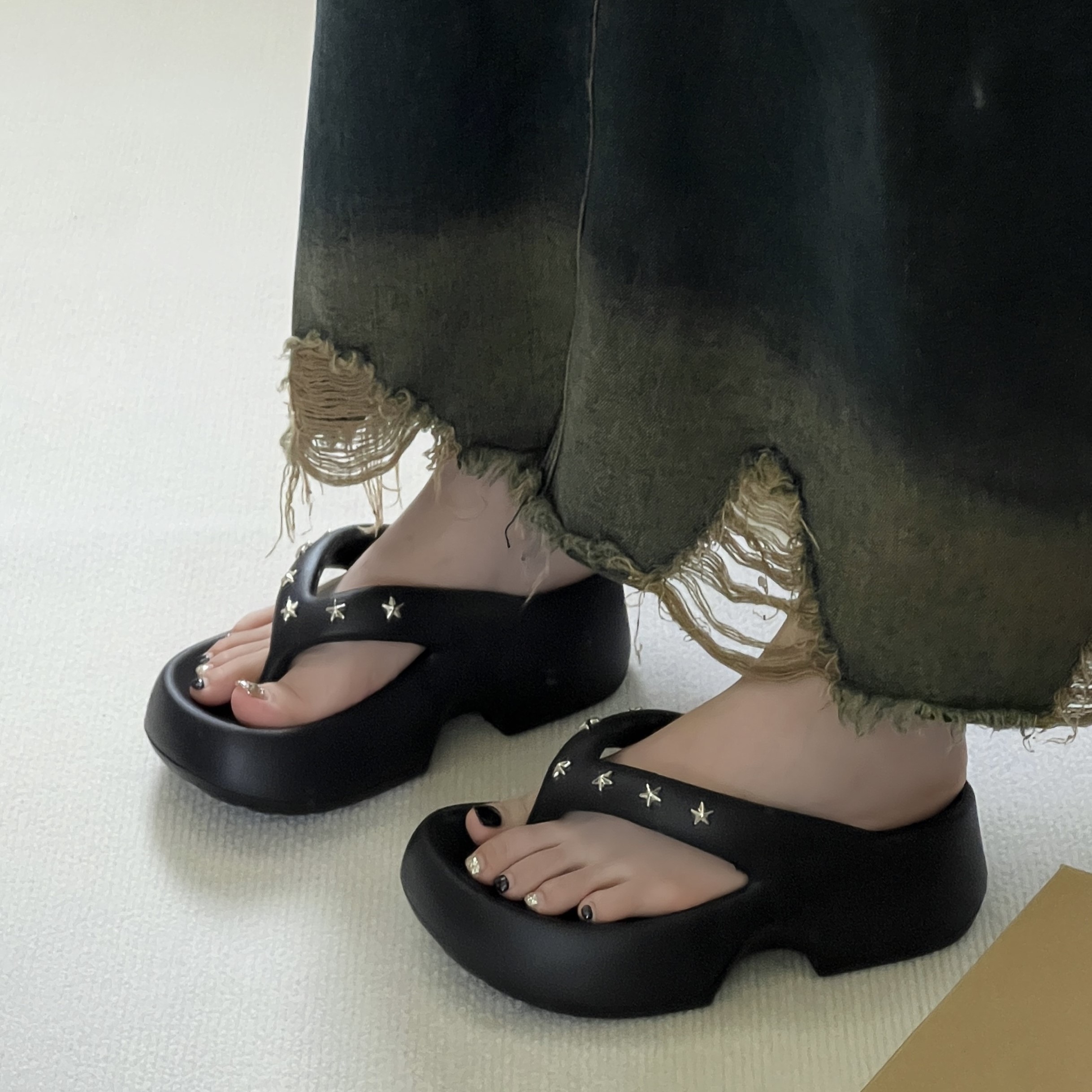 厚底增高人字拖女外穿