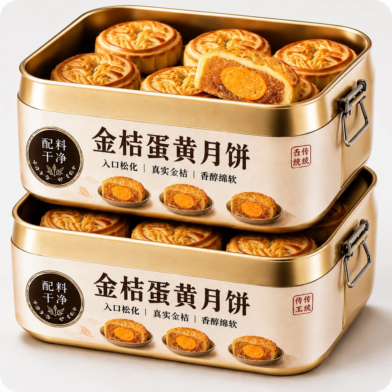 正宗广式金桔蛋黄月饼官方旗舰店手工传统无添加糕点中秋月饼送礼