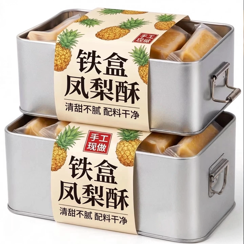 正宗微热山丘凤梨酥早餐代餐台湾原装进口铁盒子凤梨酥官方旗舰店