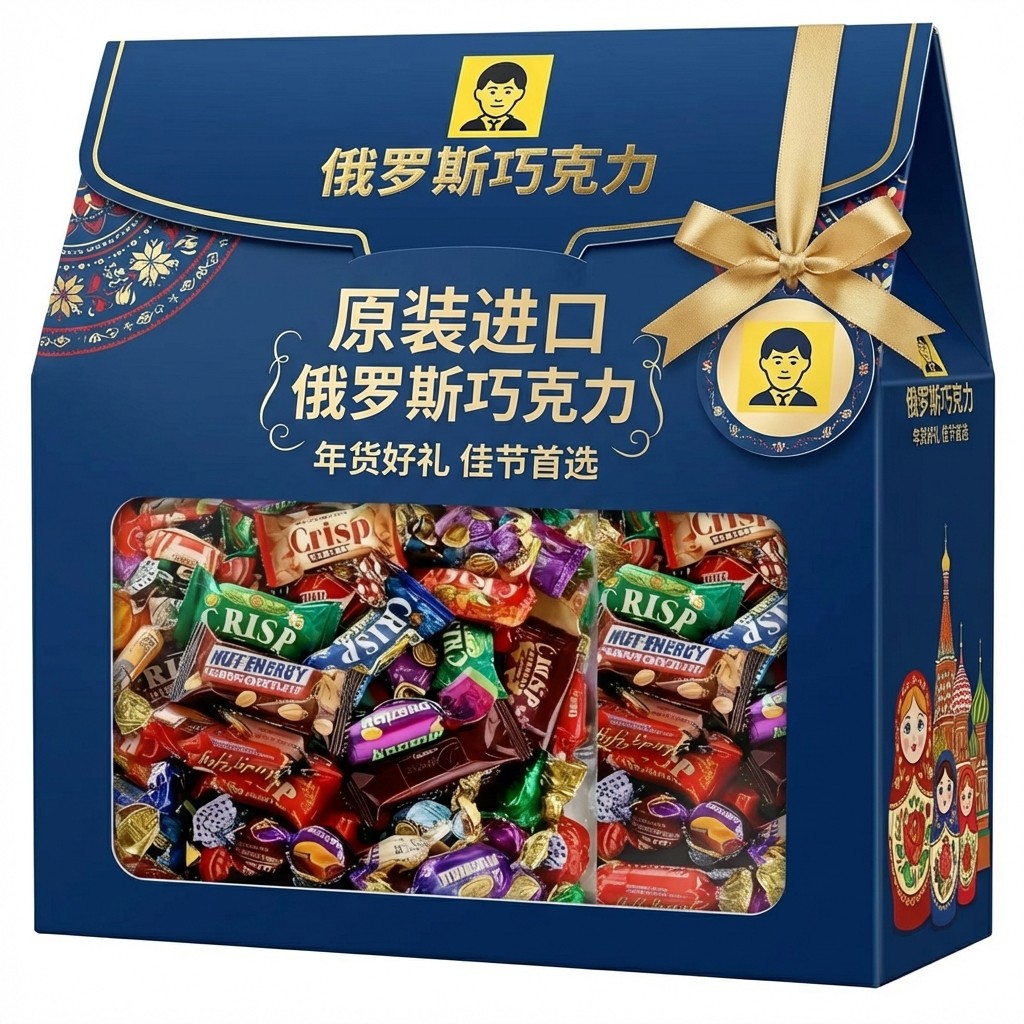 俄罗斯风格原装进口巧克力混合装糖果年货喜糖旗舰店（代可可脂）,零食/坚果/特产,夹心巧克力,淘宝优惠券,粉丝福利购,淘宝优惠卷
