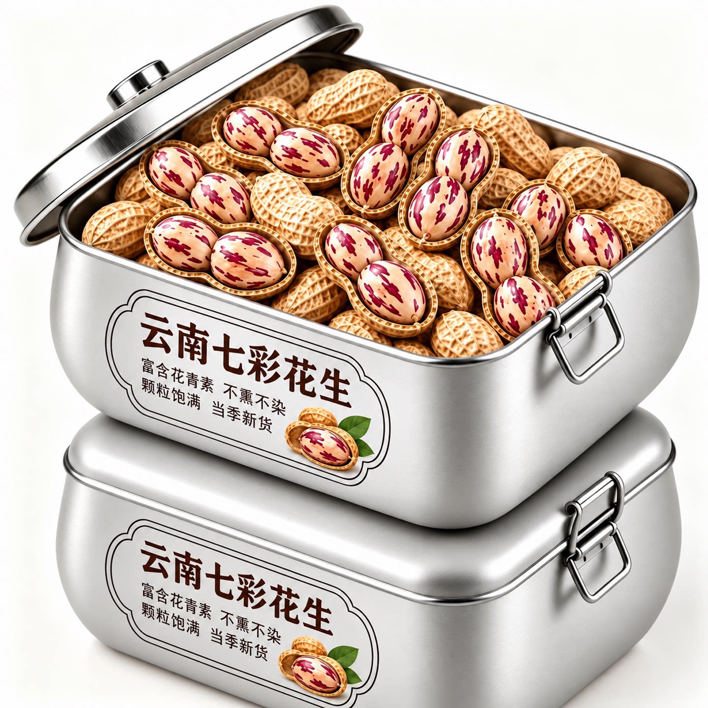 云南七彩花生2026新货5斤老品种晒咸干带壳彩色花生米官方旗舰店