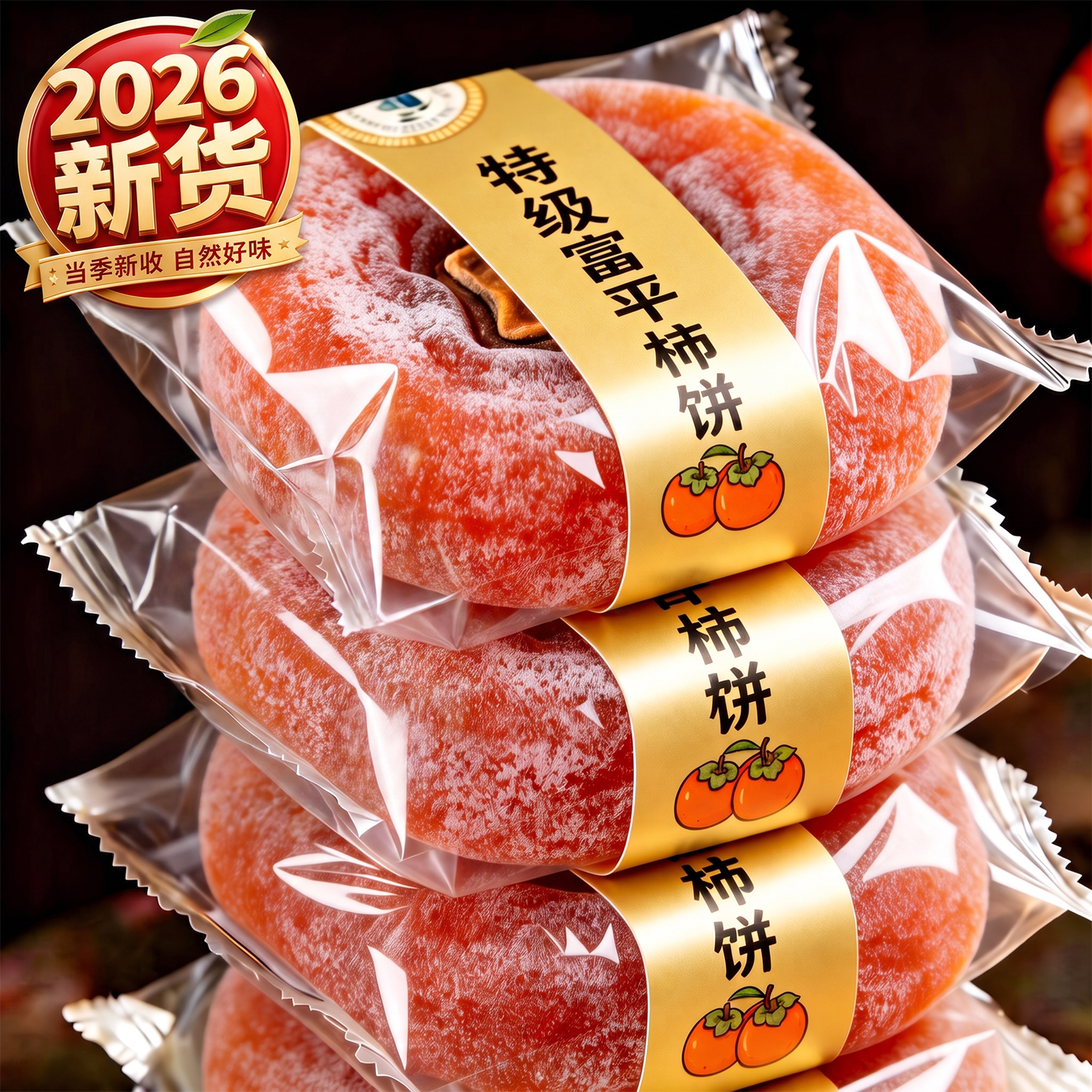 产地严选2026新货柿饼陕西富平官方旗舰店独立包装霜降流心柿子饼